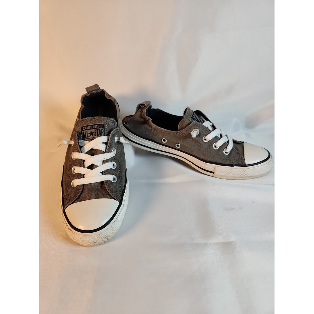 Converse Chuck Taylor All Star Shoreline Canvas Gray Slip On Shoes Women Size 9